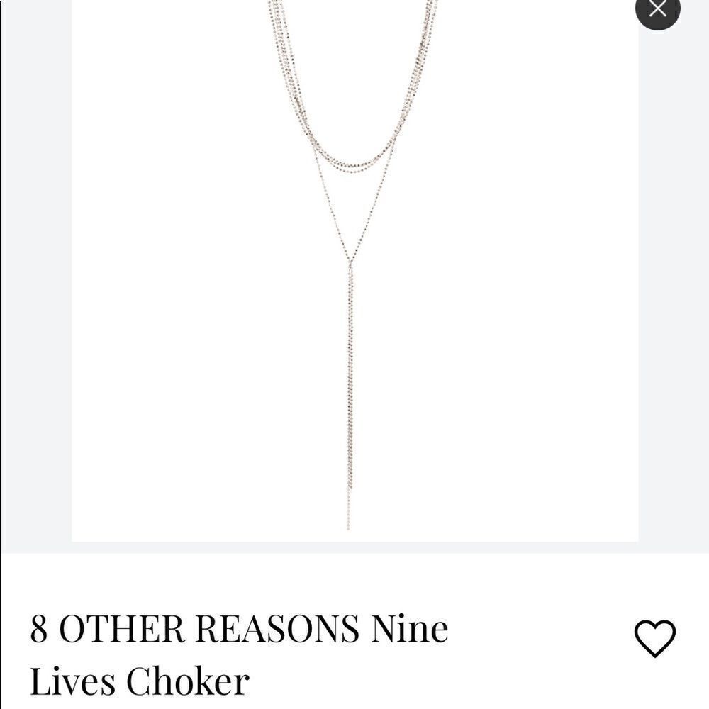 NWT rhodium plated silver choker/lariat